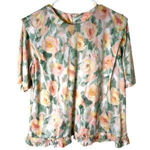 Vintage 80s Floral Blouse